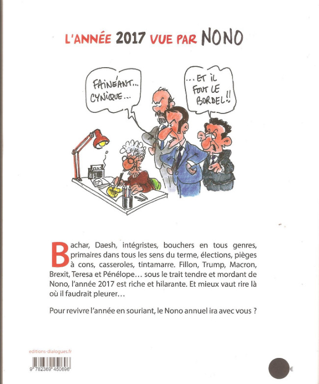 Verso de l'album L'année vue par ... Nono L'année 2017 vue par Nono - Primaire et Primates