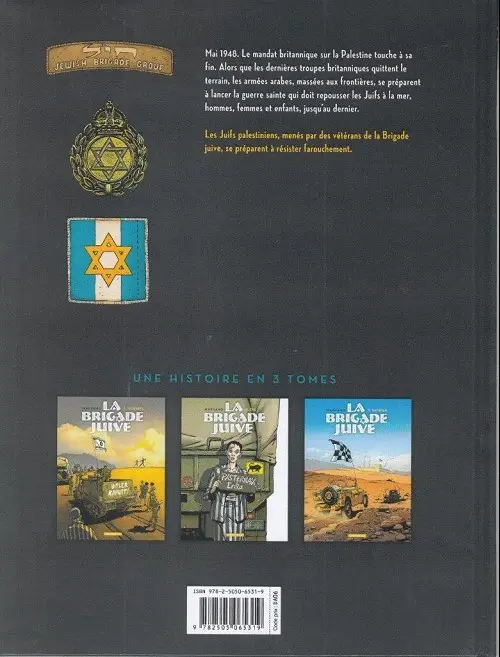 Verso de l'album La Brigade juive Tome 3 Hatikvah