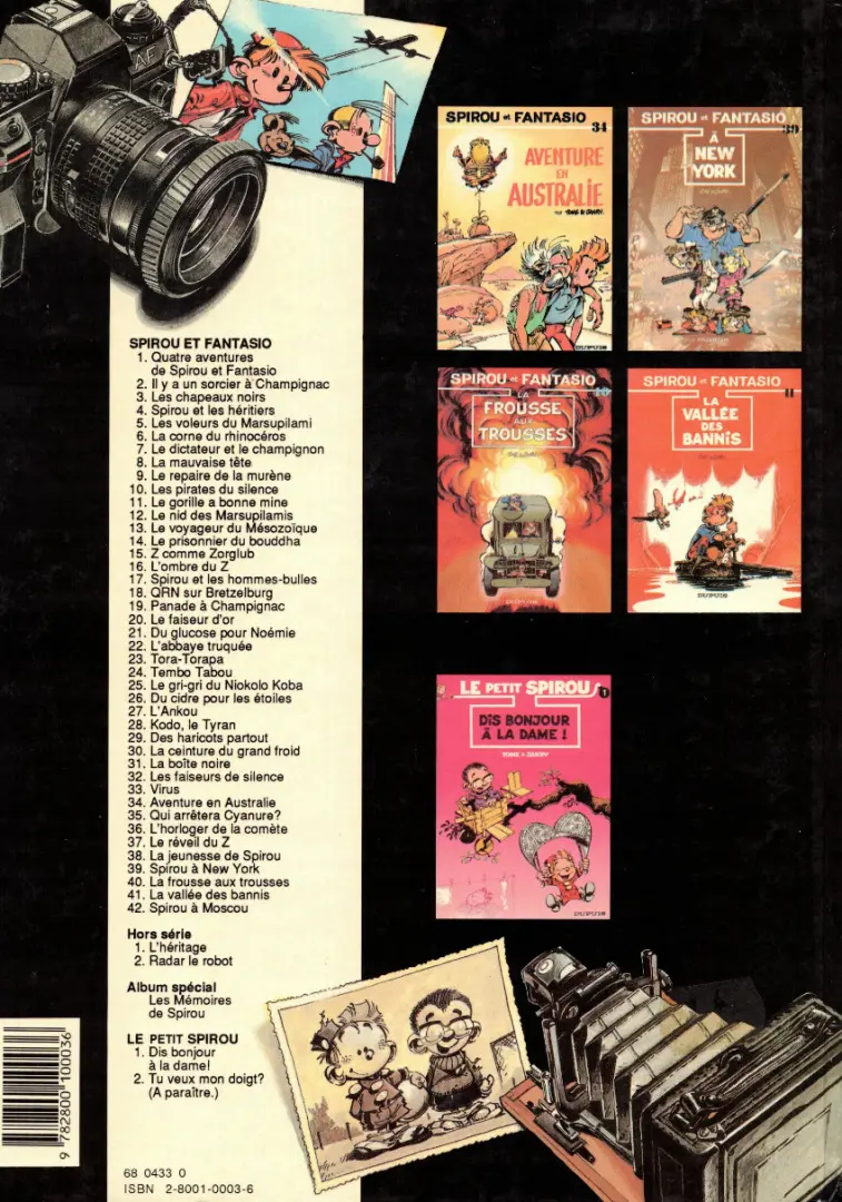 Verso de l'album Spirou et Fantasio Tome 1 4 aventures de Spirou ...et Fantasio