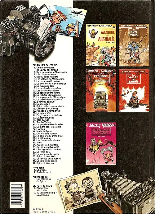Verso de l'album Spirou et Fantasio Tome 26 Du cidre pour les étoiles