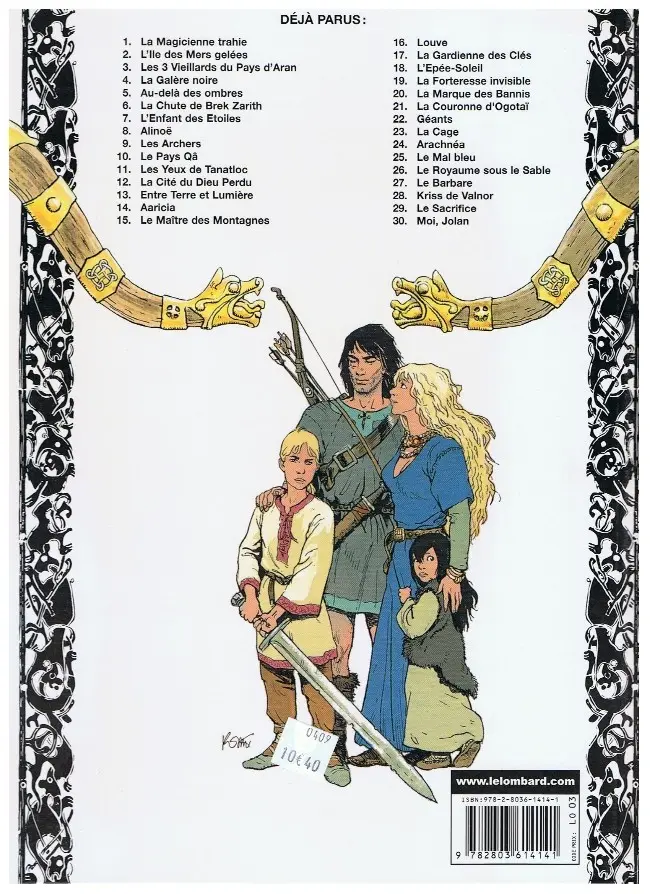 Verso de l'album Thorgal Tome 25 Le Mal bleu