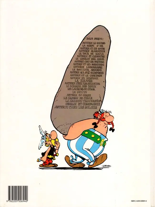 Verso de l'album Astérix Tome 20 Astérix en Corse