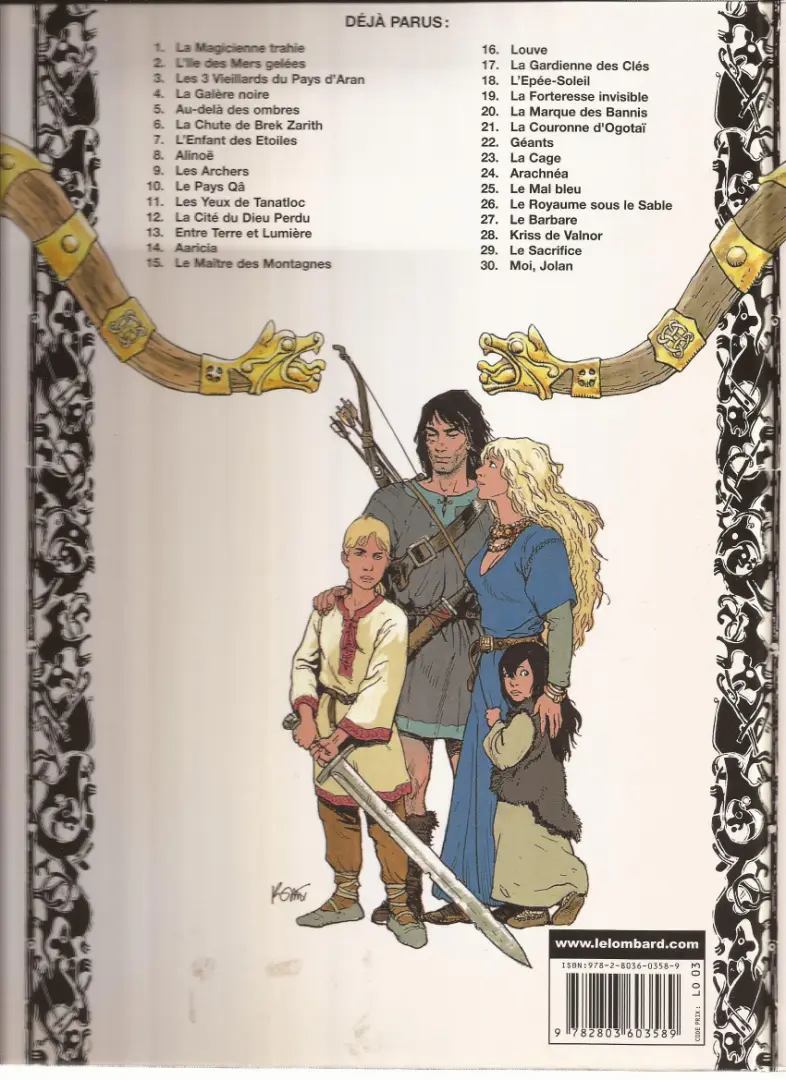 Verso de l'album Thorgal Tome 1 La Magicienne trahie