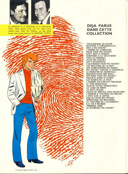 Verso de l'album Ric Hochet Tome 28 Hallali pour Ric Hochet