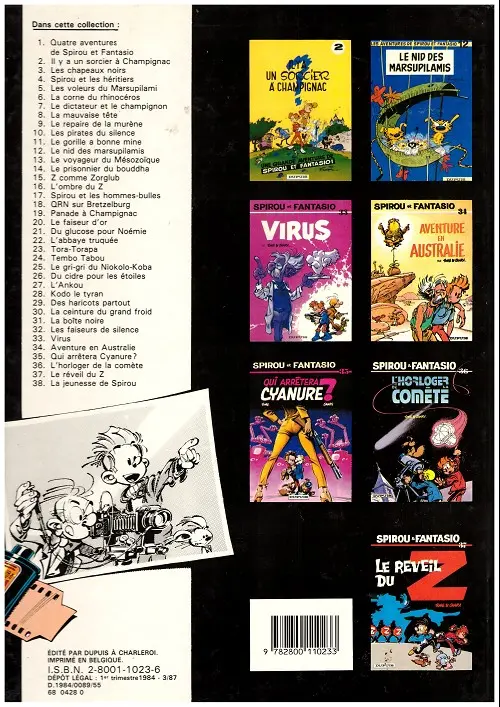 Verso de l'album Spirou et Fantasio Tome 32 Les faiseurs de silence