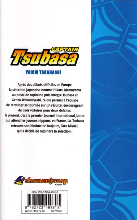 Verso de l'album Captain Tsubasa Tome 28 Grand final à Paris !