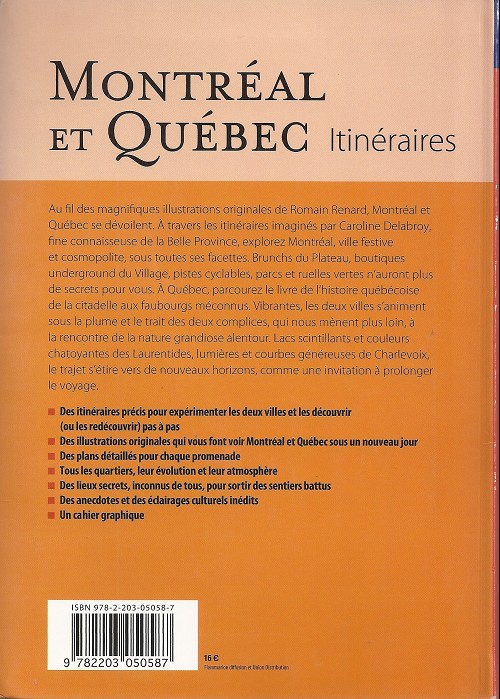 Verso de l'album Lonely Planet Tome 10 Montréal et Québec - Itinéraires