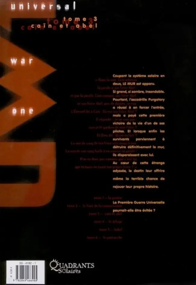 Verso de l'album Universal War One Tome 3