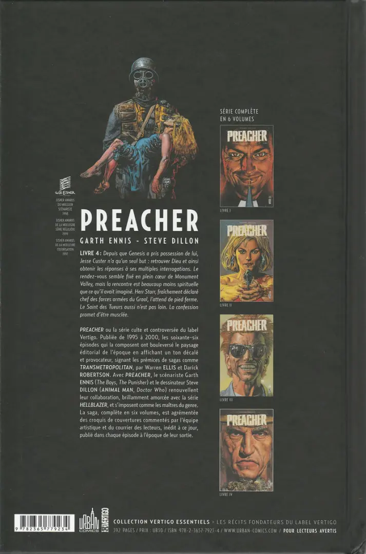 Verso de l'album Preacher Livre IV