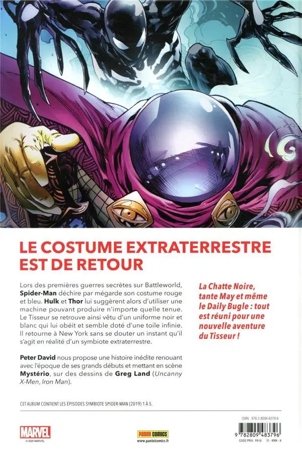 Verso de l'album Spider-Man - Symbiote 1 Fondu au noir