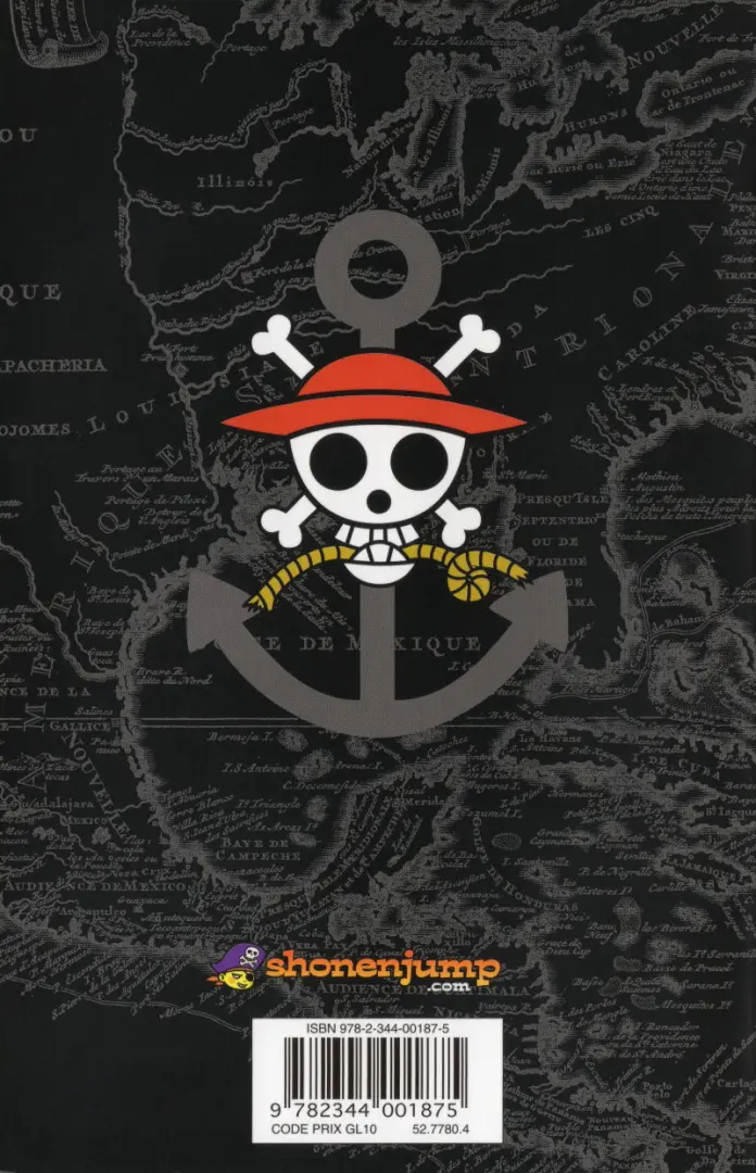 Verso de l'album One Piece Tome 43 La légende du héros