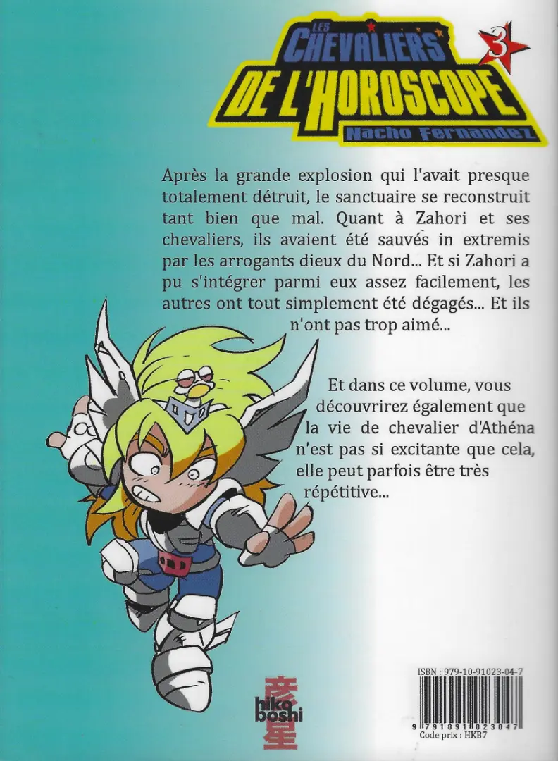 Verso de l'album Les Chevaliers de l'horoscope Tome 3