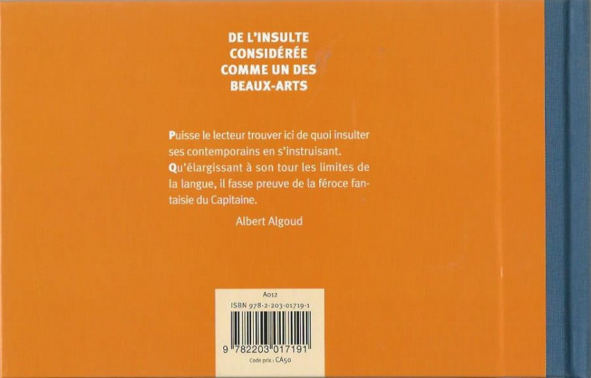 Verso de l'album Tintin - Divers L'Intégrale des jurons du capitaine Haddock