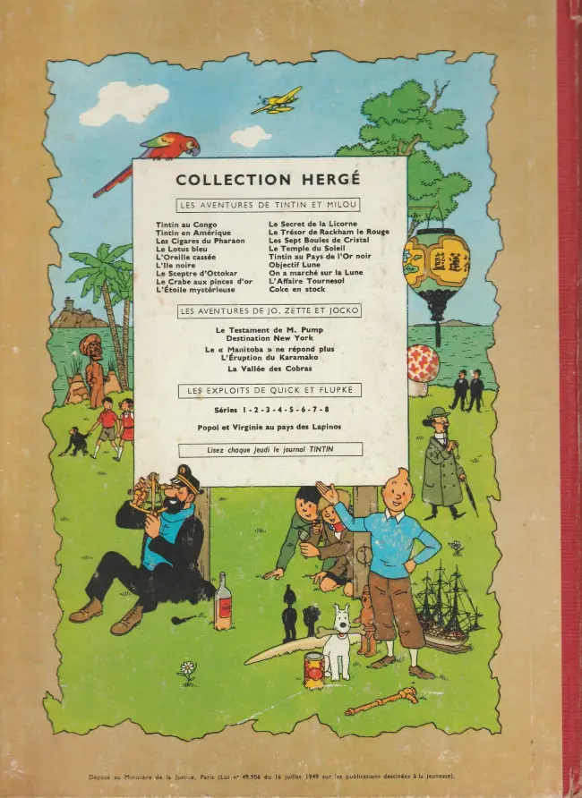 Verso de l'album Les Aventures de Jo, Zette et Jocko Tome 2 Destination New-York