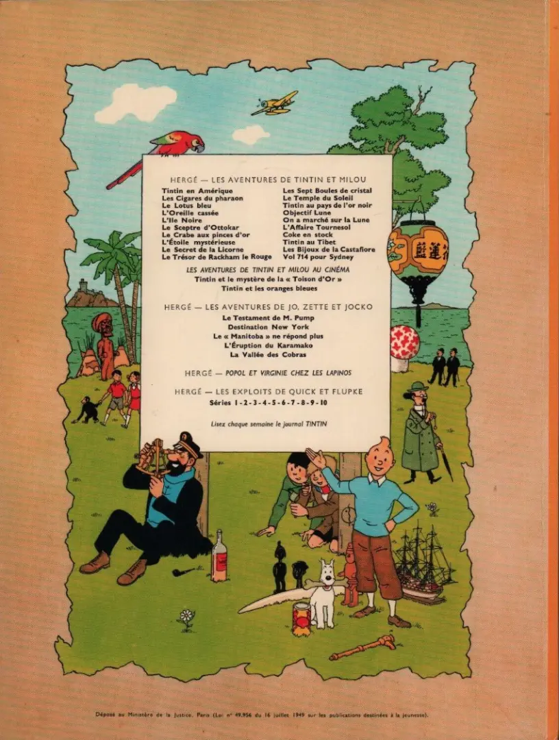 Verso de l'album Tintin Tome 15 Tintin au pays de l'or noir
