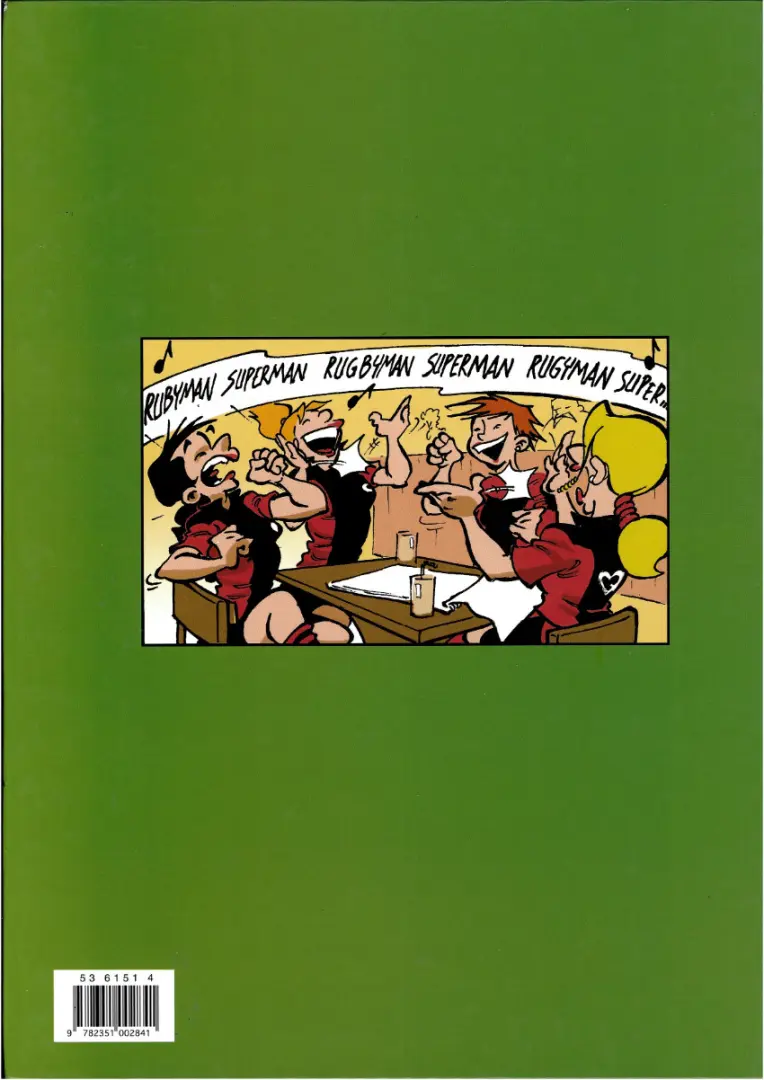 Verso de l'album Rugbill 1 Les dessous de la mêlée
