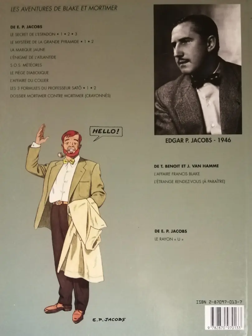 Verso de l'album Blake et Mortimer Tome 7 L'Enigme de l'Atlantide