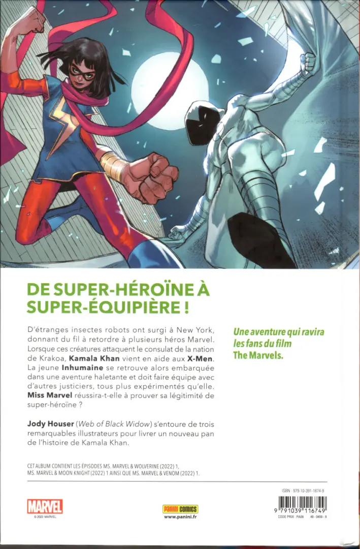 Verso de l'album Ms. Marvel - Justice au poing