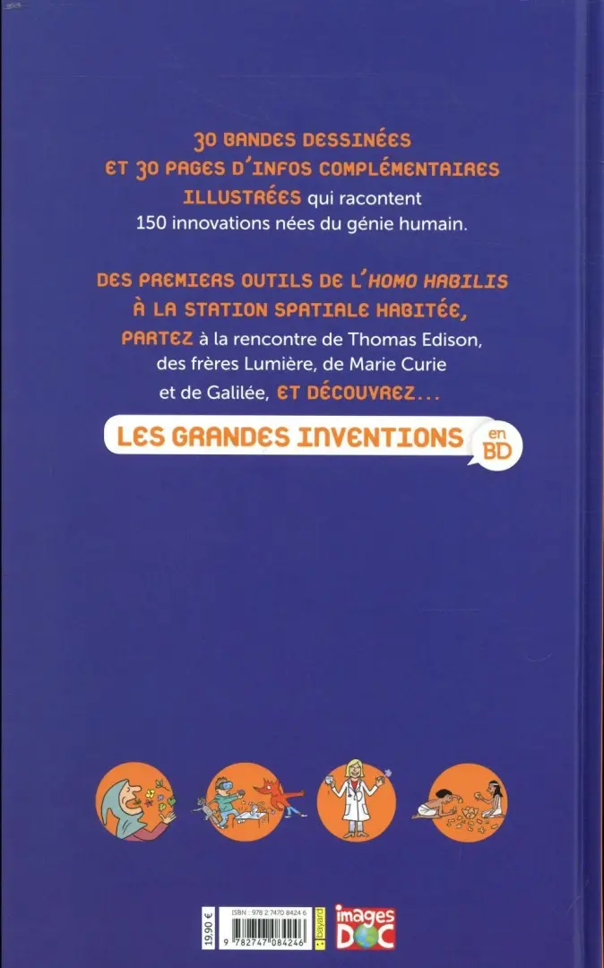Verso de l'album Les grandes inventions en BD