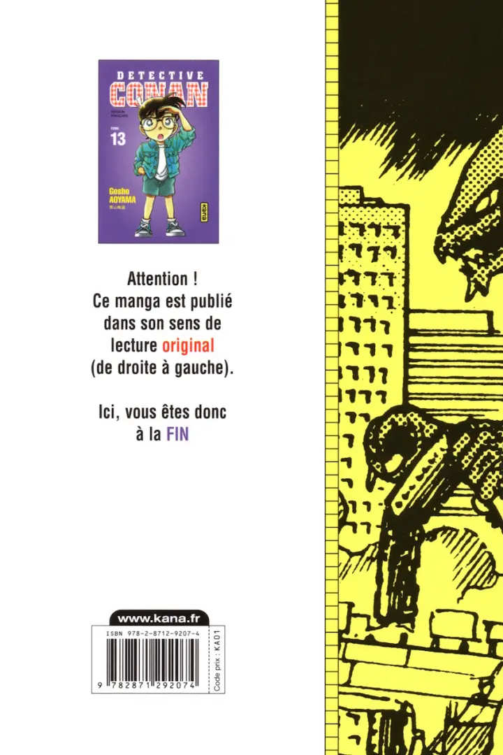 Verso de l'album Détective Conan Tome 13
