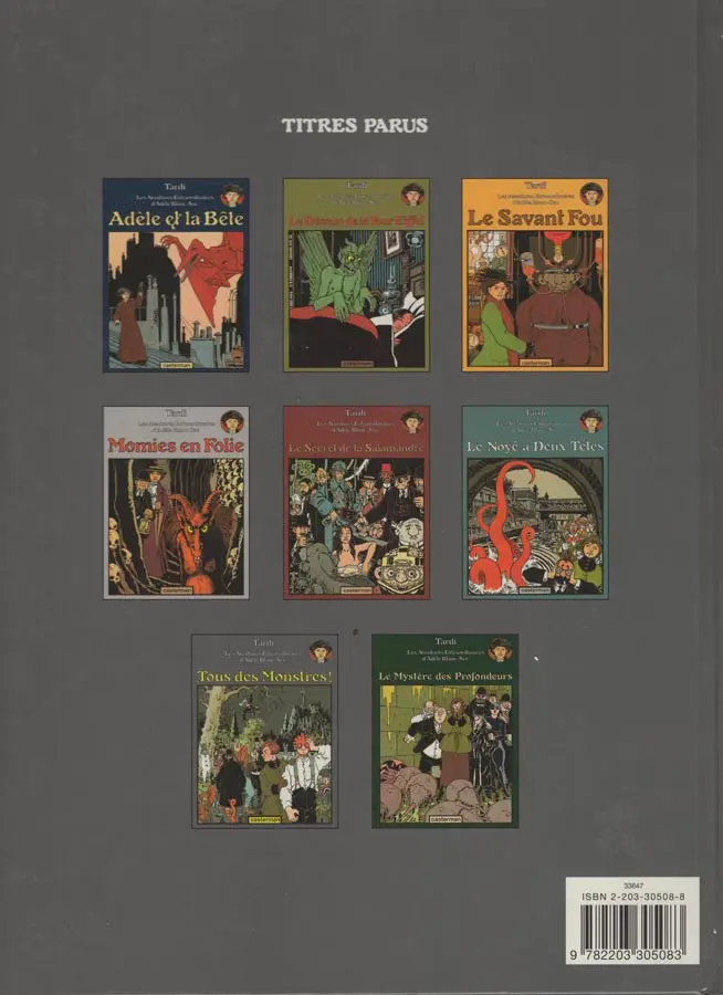 Verso de l'album Les Aventures Extraordinaires d'Adèle Blanc-Sec Tome 7 Tous des Monstres !