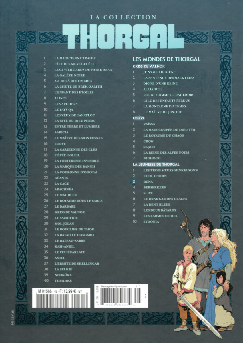Verso de l'album Les mondes de Thorgal - La Jeunesse de Thorgal Tome 3 Runa