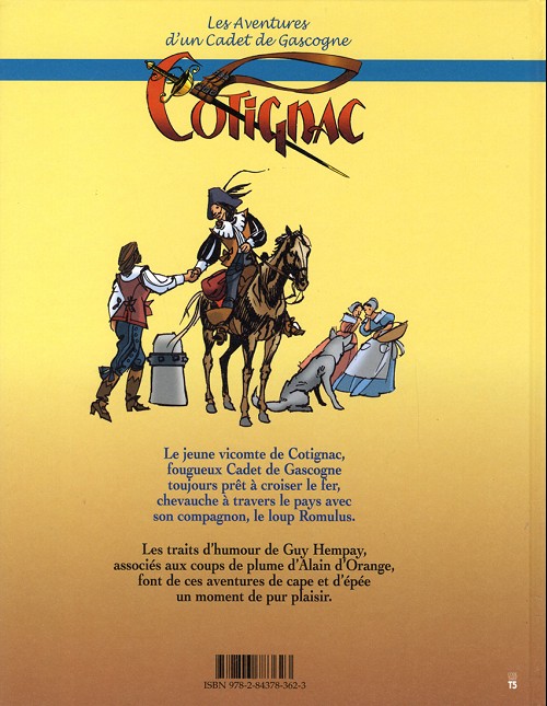Verso de l'album Cotignac, les Aventures d'un Cadet de Gascogne Tome 2 Second tome