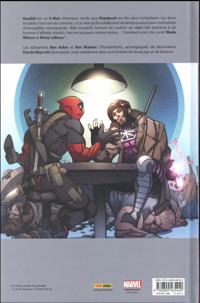 Verso de l'album Deadpool V Gambit