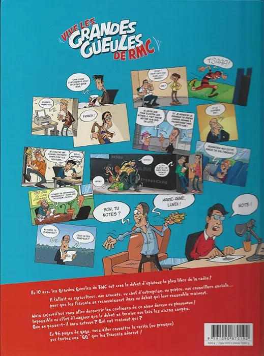 Verso de l'album Les Grandes gueules Tome 1 Vive les grandes gueules de RMC