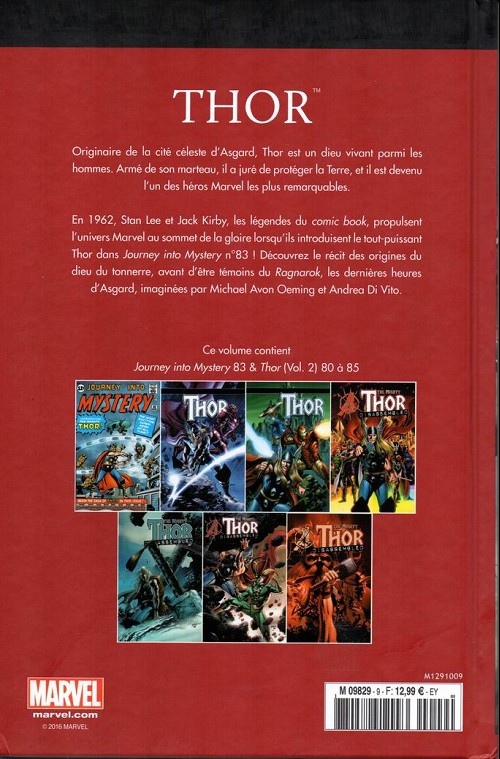 Verso de l'album Le meilleur des Super-Héros Marvel Tome 9 Thor