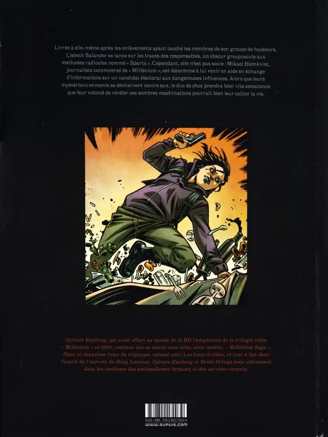 Verso de l'album Millénium Saga 2/3 Les Nouveaux Spartiates