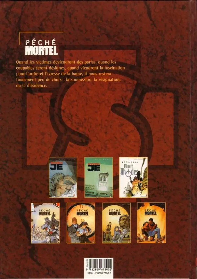 Verso de l'album Péché Mortel Tome 4 Autopsie d'un mensonge