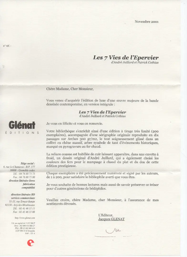 Autre de l'album Les 7 Vies de l'Épervier Les 7 vies de l'Épervier