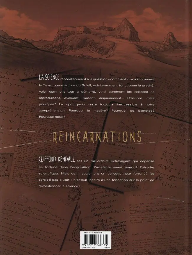 Verso de l'album Réincarnations 1 La Fondation Kendall