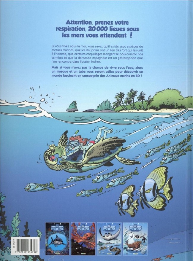 Verso de l'album Les Animaux marins en bande dessinée Tome 4
