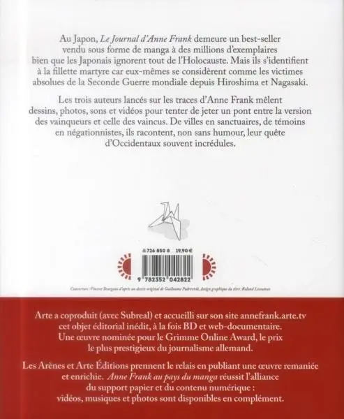 Verso de l'album Anne Frank au pays du manga