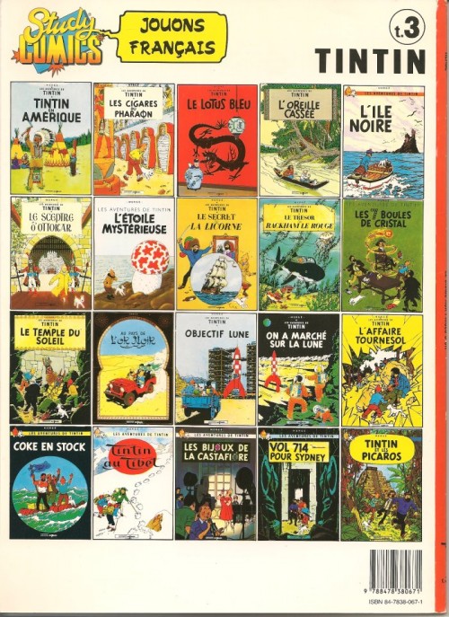 Verso de l'album Tintin Tome 3 Le crabe aux pinces d'or