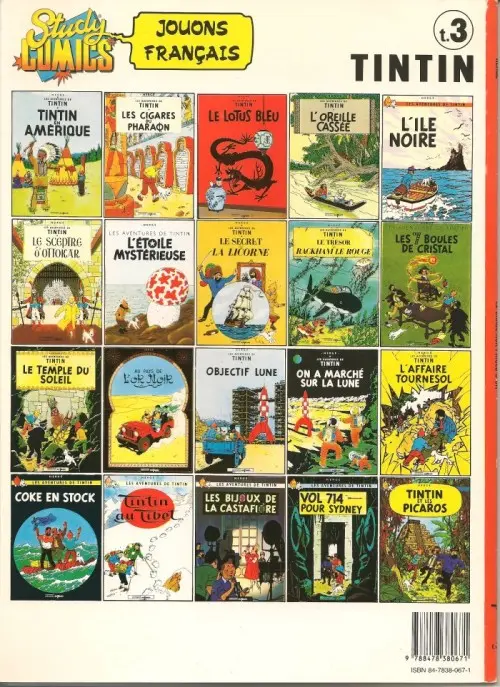 Verso de l'album Tintin Tome 3 Le crabe aux pinces d'or