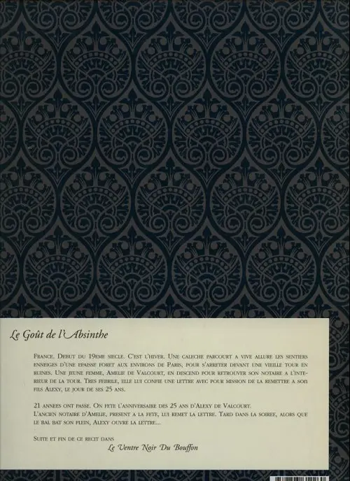Verso de l'album Valcourt Tome 1 Le goût de l'absinthe