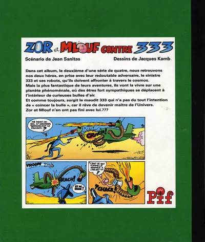 Verso de l'album Zor et Mlouf - Contre 333 Album 2