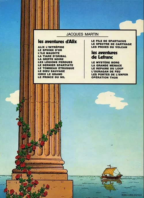 Verso de l'album Alix Tome 1 Alix l'intrépide