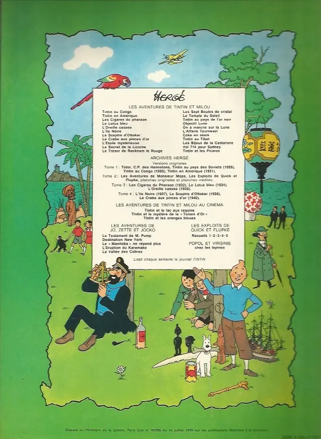 Verso de l'album Les Aventures de Jo, Zette et Jocko Tome 3 Le Rayon du Mystère / 1er épisode - Le Manitoba ne répond plus