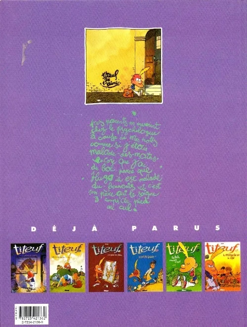 Verso de l'album Titeuf Tome 5 et le derrière des choses