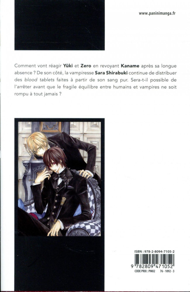 Verso de l'album Vampire Knight 9