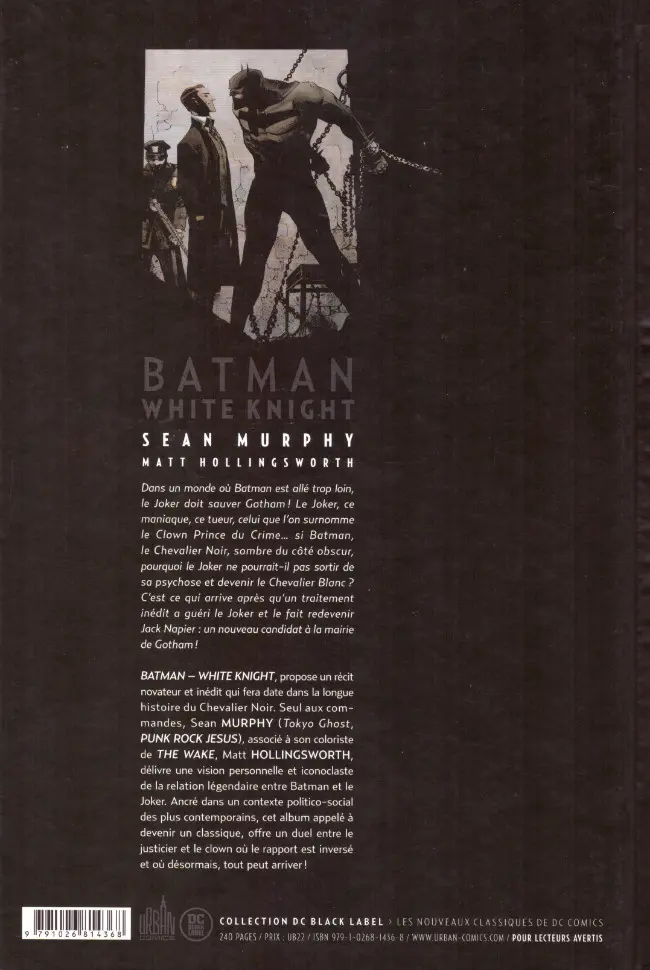 Verso de l'album Batman : White Knight 1