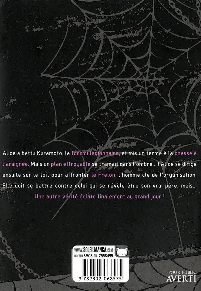 Verso de l'album Arachnid 13