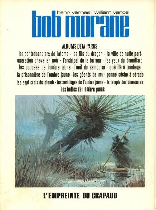 Verso de l'album Bob Morane Tome 26 L'empreinte du crapaud