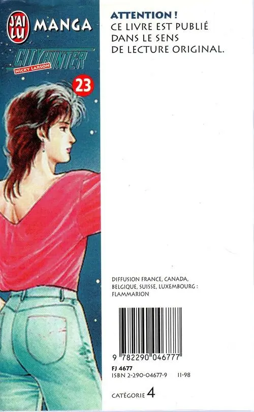 Verso de l'album City Hunter - Nicky Larson 23 La Résurrection du lendemain