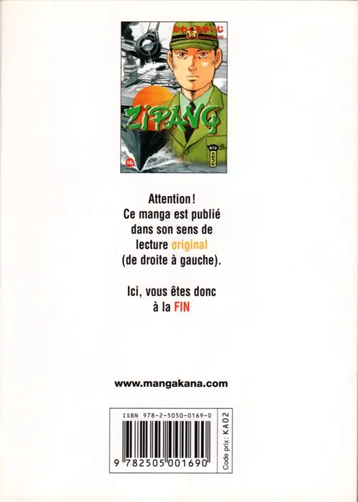 Verso de l'album Zipang 16