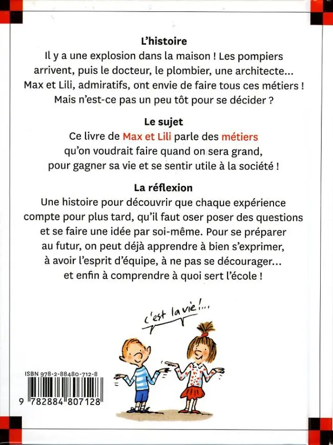 Verso de l'album Ainsi va la vie Tome 112 Max et Lili cherchent leur métier
